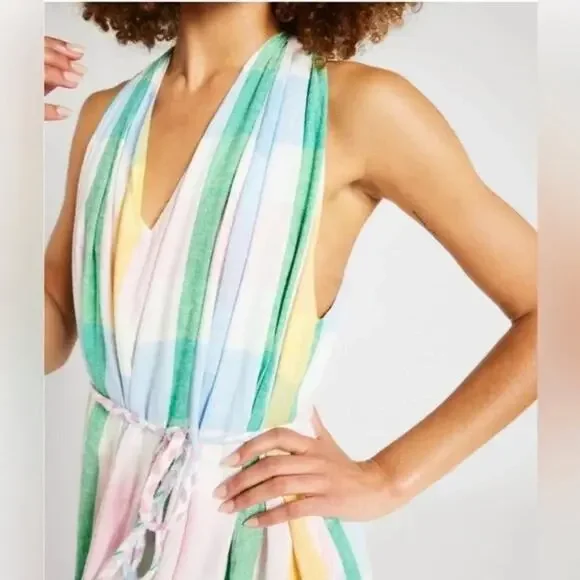 Mille Marilyn Belted Sleeveless Cotton Midi Dress in Pastel NEW Small - Picture 7 of 7